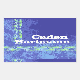 Dunkelblauer Identifikations-Aufkleber des Rechteckiger Aufkleber