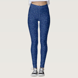 Dunkelblauer Imitat-Glitzer Leggings