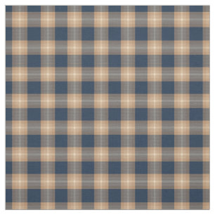 Dunkelblauer Kaffee Tan Brown Tartan Squares Muste Stoff