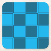 Dunkelblauer Karo-Muster Rechteckiger Pappuntersetzer (Vorderseite)