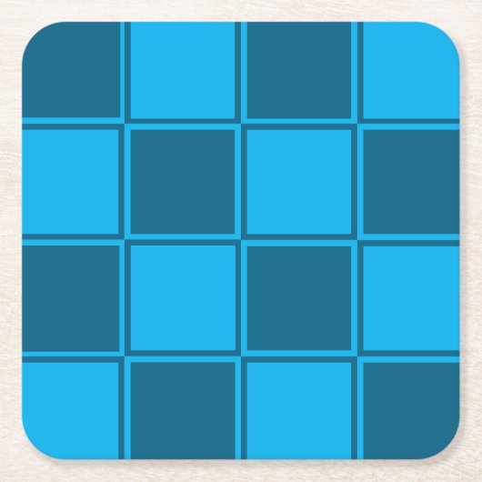 Dunkelblauer Karo-Muster Rechteckiger Pappuntersetzer (Vorderseite)