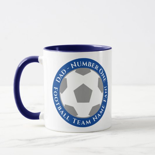 Dunkelblauer Klassiker-Fußball-Vater-Mug Tasse (Links)