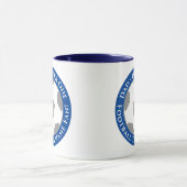 Dunkelblauer Klassiker-Fußball-Vater-Mug Tasse (Zentrum)