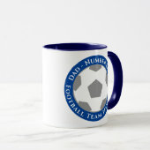 Dunkelblauer Klassiker-Fußball-Vater-Mug Tasse (VorderseiteRechts)