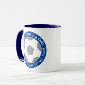 Dunkelblauer Klassiker-Fußball-Vater-Mug Tasse (Vorderseite Links)