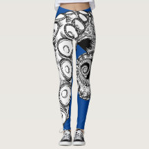 dunkelblauer Kraken Tentacle Leggings