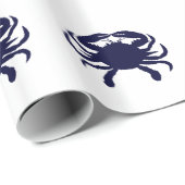 Dunkelblauer Krebs Geschenkpapier (Rolleneckpunkt)