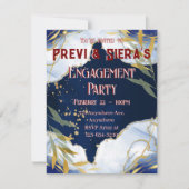 Dunkelblauer Marmor mit Gold Einladung (Vorderseite)