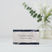 Dunkelblauer Marmor | Textilindustrie Visitenkarte (Stehend Vorderseite)