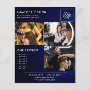 Dunkelblauer minimalistischer Marketingflyer für d Flyer