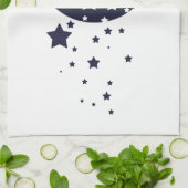 Dunkelblauer Mond und magischer Himmel der Geschirrtuch (Gefaltet)