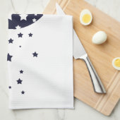 Dunkelblauer Mond und magischer Himmel der Geschirrtuch (Viertel Falte)