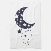 Dunkelblauer Mond und magischer Himmel der Geschirrtuch (Vertikal)