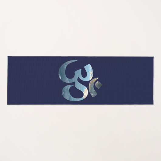 Dunkelblauer Om Mantra Yoga Mat Ocean Meditation Yogamatte (Vorderseite (Horizontal))