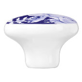 Dunkelblauer Rabbit Bunny Woodland Faces L Cobalt Keramikknauf (Seitenansicht)