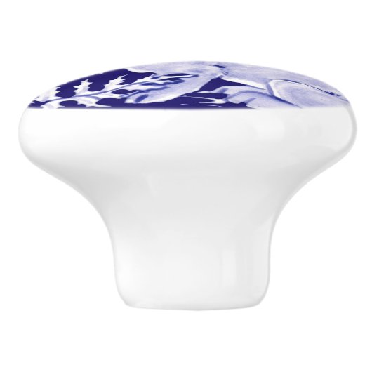 Dunkelblauer Rabbit Bunny Woodland Faces L Cobalt Keramikknauf (Seitenansicht)