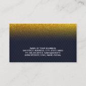 Dunkelblauer Schachtel Gold Flake Glitzer Visitenkarte (Rückseite)