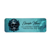 Dunkelblauer Schädel mit Rose (Vorne)