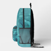 Dunkelblauer Schädel mit Rose. Bedruckter Rucksack (Rechts)