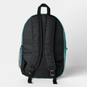 Dunkelblauer Schädel mit Rose. Bedruckter Rucksack (Rückseite)