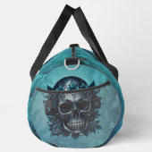 Dunkelblauer Schädel mit Rose. Duffle Bag (Rechts)