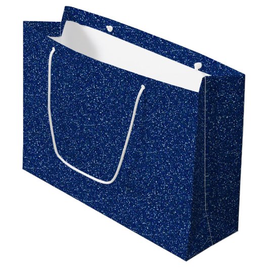 Dunkelblauer Schein-Glitzer-große Geschenk-Tasche Große Geschenktüte (Vorderseite Schrägansicht)