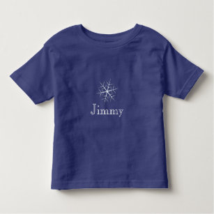 dunkelblauer Schneeflocken bearbeitbarer Kleinkind Kleinkind T-shirt