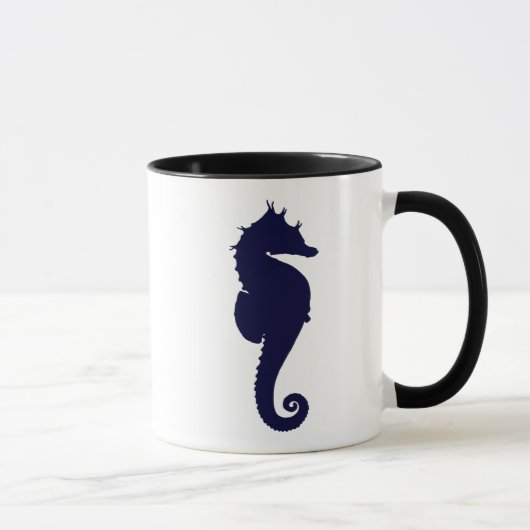 Dunkelblauer Seepferdchen Tasse (Rechts)