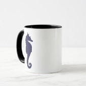 Dunkelblauer Seepferdchen Tasse (Vorderseite Links)