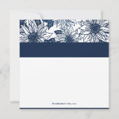 Dunkelblauer Sonnenblume Brautdusche Einladung (Rückseite)
