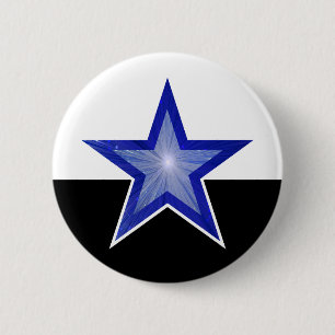 Dunkelblauer Star-Button weiß schwarz Button