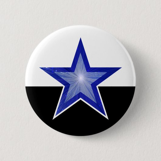 Dunkelblauer Star-Button weiß schwarz Button (Vorderseite)