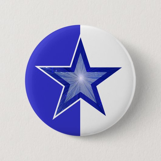 Dunkelblauer Star-Knopf blau weiß Button (Vorderseite)