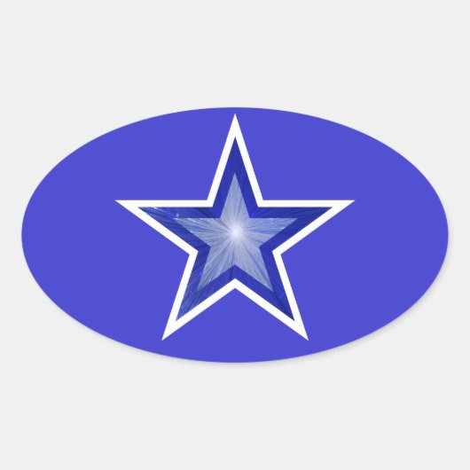 Dunkelblauer Star-Oval-Aufkleber blau Ovaler Aufkleber (Vorderseite)