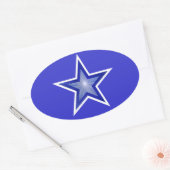 Dunkelblauer Star-Oval-Aufkleber blau Ovaler Aufkleber (Umschlag)
