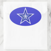 Dunkelblauer Star-Oval-Aufkleber blau Ovaler Aufkleber (Tasche)