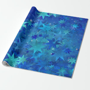 Dunkelblauer Star Weihnachten Geschenkpapier
