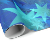 Dunkelblauer Star Weihnachten Geschenkpapier (Rolleneckpunkt)