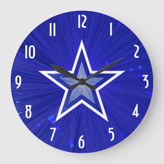 Dunkelblauer Star "Zahlen" rund um die Uhr (Vorderseite)