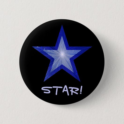 Dunkelblauer Stern "STERN!" Knopfschwarzes Button (Vorderseite)