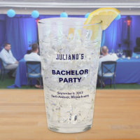 Dunkelblauer Text Bachelor Party Glass Cup