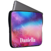 Dunkelblauer und rosa Holografischer Himmel mit In Laptopschutzhülle (Vorne Rechts)