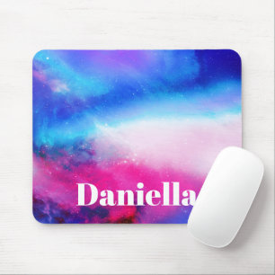 Dunkelblauer und rosa Holografischer Himmel mit In Mousepad