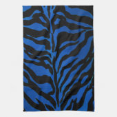Dunkelblauer und schwarzer Zebra-gestreiftes Handtuch (Vertikal)