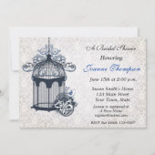 Dunkelblauer Vogelkäfig, Damaskus Einladung (Vorderseite)