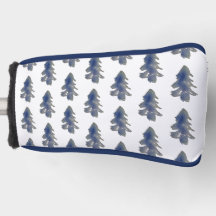 Dunkelblauer Wasserfarbenwald Pinienbäume