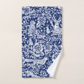 Dunkelblauer Weißwald Tierart Kunst Badhandtuch Set (Handtuch)