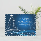 Dunkelblauer Winter-Hintergrund Feiertagskarte (Stehend Vorderseite)