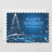 Dunkelblauer Winter-Hintergrund Feiertagskarte (Vorderseite)