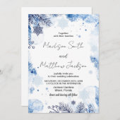 Dunkelblauer Winter-Hochzeitseinladungen Einladung (Vorne/Hinten)